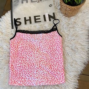 SHEIN Cami Top in pink leopard NWT